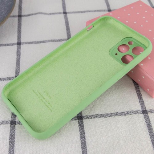 Чохол Silicone Case Full Camera Protective (AA) для Apple iPhone 12 Pro Max (6.7") М'ятний / Mint