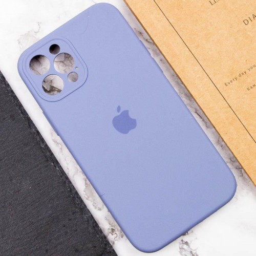 Чохол Silicone Case Full Camera Protective (AA) для Apple iPhone 12 Pro Max (6.7") Сірий / Lavender Gray