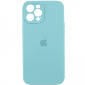 Чохол Silicone Case Full Camera Protective (AA) для Apple iPhone 12 Pro Max (6.7") Бірюзовий / Marine Green