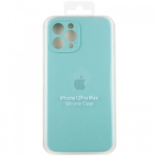 Чохол Silicone Case Full Camera Protective (AA) для Apple iPhone 12 Pro Max (6.7") Бірюзовий / Marine Green