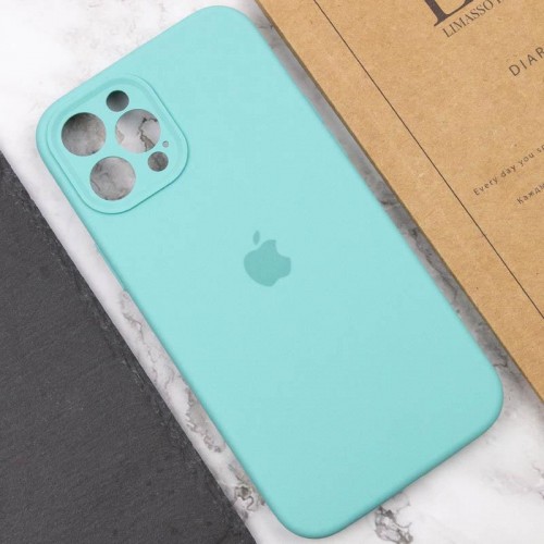 Чохол Silicone Case Full Camera Protective (AA) для Apple iPhone 12 Pro Max (6.7") Бірюзовий / Marine Green