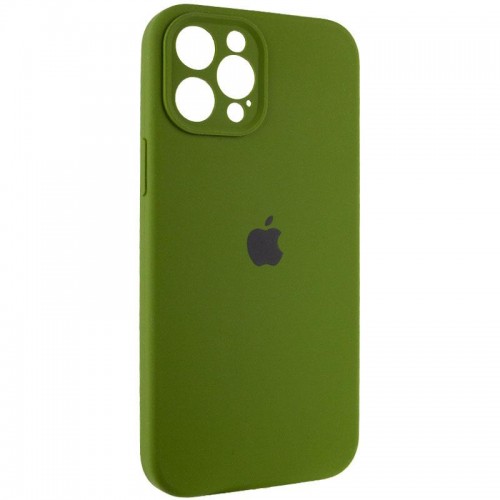 Чохол Silicone Case Full Camera Protective (AA) для Apple iPhone 12 Pro Max (6.7") Зелений / Dark Olive