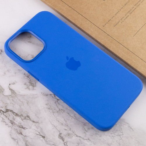 Чохол Silicone case (AAA) with Magsafe and Animation для Apple iPhone 12 Pro / 12 (6.1") Синій / Capri Blue
