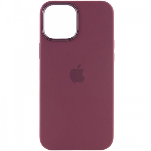 Чехол Silicone case (AAA) с Magsafe и анимацией для Apple iPhone 12 Pro / 12 (6.1") Бордовый / Plum