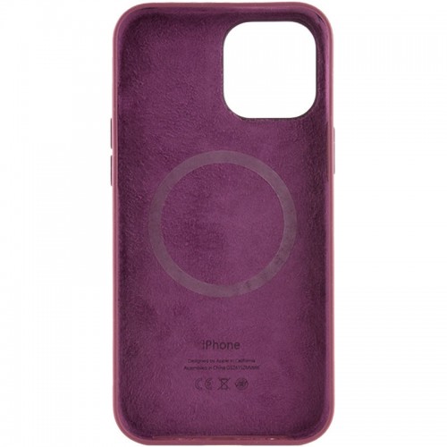 Чехол Silicone case (AAA) с Magsafe и анимацией для Apple iPhone 12 Pro / 12 (6.1") Бордовый / Plum