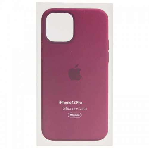 Чехол Silicone case (AAA) с Magsafe и анимацией для Apple iPhone 12 Pro / 12 (6.1") Бордовый / Plum