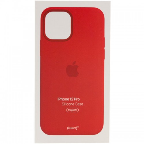 Чехол Silicone case (AAA) с Magsafe и анимацией для Apple iPhone 12 Pro / 12 (6.1") Красный / Red