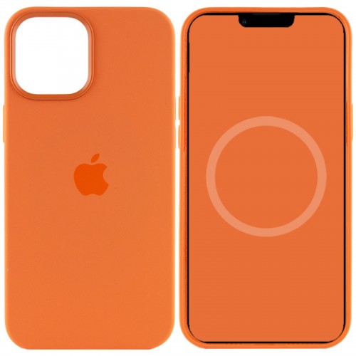 Чехол Silicone case (AAA) with Magsafe and Animation для Apple iPhone 12 Pro / 12 (6.1") Оранжевый / Kumquat