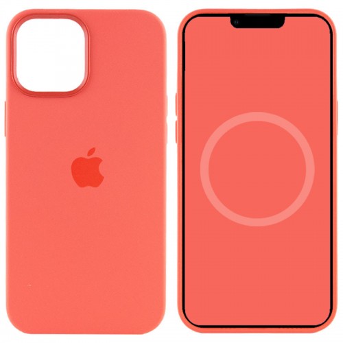 Чехол Silicone case (AAA) with Magsafe and Animation для Apple iPhone 12 Pro / 12 (6.1") Оранжевый / Pink citrus