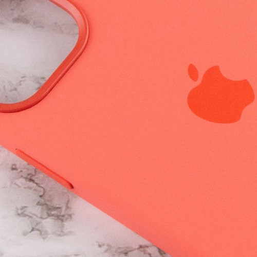 Чехол Silicone case (AAA) with Magsafe and Animation для Apple iPhone 12 Pro / 12 (6.1") Оранжевый / Pink citrus