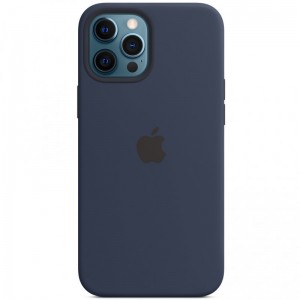 Чохол Silicone case (AAA) with Magsafe and Animation для Apple iPhone 12 Pro Max (6.7") Синій / Deep navy