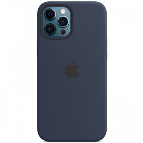 Чохол Silicone case (AAA) with Magsafe and Animation для Apple iPhone 12 Pro Max (6.7") Синій / Deep navy