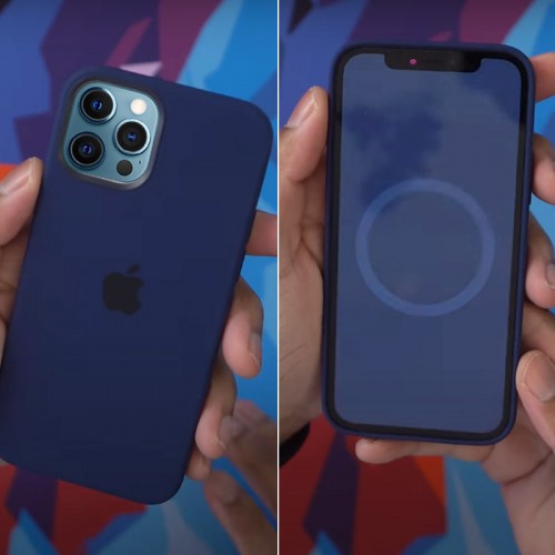 Чохол Silicone case (AAA) with Magsafe and Animation для Apple iPhone 12 Pro Max (6.7") Синій / Deep navy