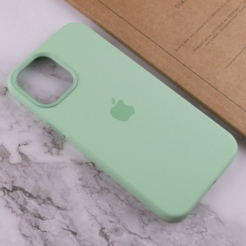Чохол Silicone case (AAA) with Magsafe and Animation для Apple iPhone 12 Pro Max (6.7") Зелений / Pistachio