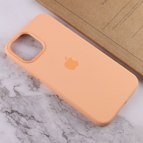 Чохол Silicone case (AAA) with Magsafe and Animation для Apple iPhone 12 Pro Max (6.7") Помаранчевий / Cantaloupe