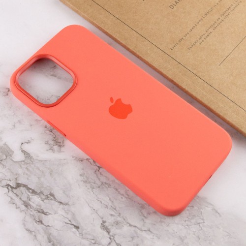 Чохол Silicone case (AAA) with Magsafe and Animation для Apple iPhone 12 Pro Max (6.7") Помаранчевий / Pink citrus