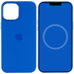 Чохол Silicone case (AAA) with Magsafe and Animation для Apple iPhone 12 Pro Max (6.7") Синій / Capri Blue