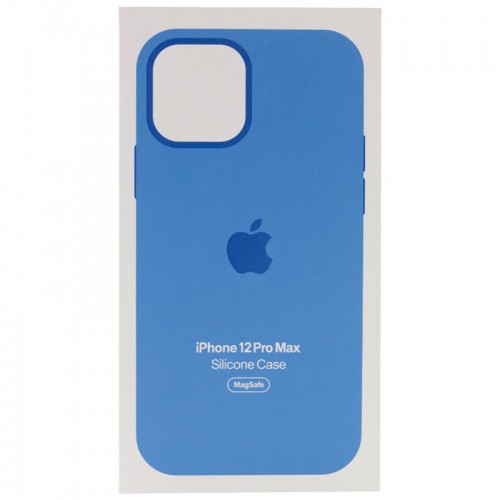 Чохол Silicone case (AAA) with Magsafe and Animation для Apple iPhone 12 Pro Max (6.7") Синій / Capri Blue