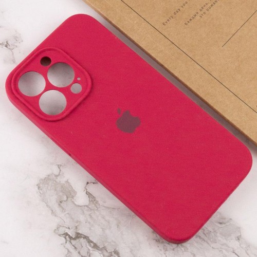 Чохол Silicone Case Full Camera Protective (AA) для Apple iPhone 13 Pro (6.1") Червоний / Rose Red