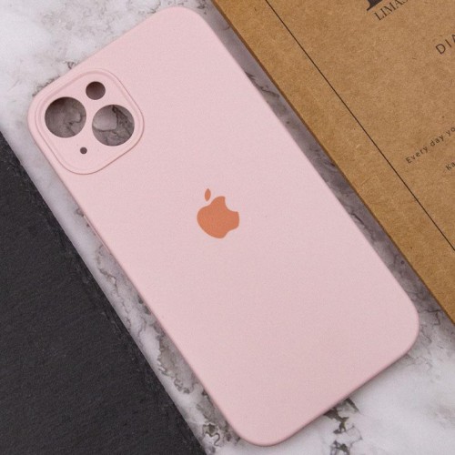 Чехол Silicone Case Full Camera Protective (AA) для Apple iPhone 13 (6.1") Розовый / Chalk Pink