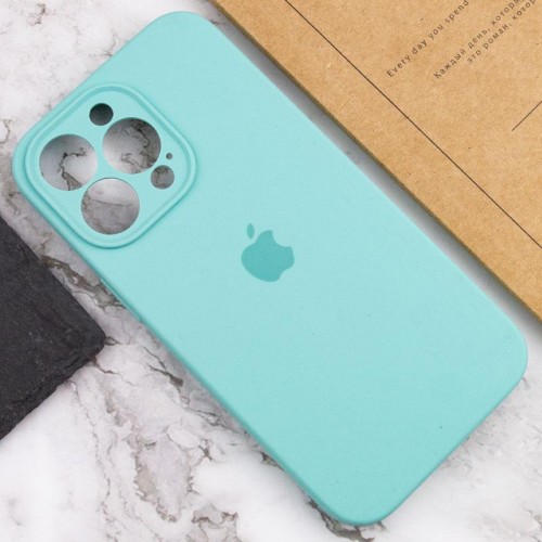Чохол Silicone Case Full Camera Protective (AA) для Apple iPhone 13 Pro Max (6.7") Бірюзовий / Marine Green