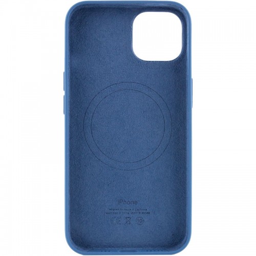 Чехол Silicone case (AAA) с Magsafe и анимацией для Apple iPhone 13 (6.1") Синий / Blue Jay