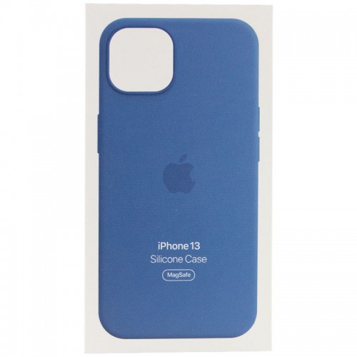 Чехол Silicone case (AAA) с Magsafe и анимацией для Apple iPhone 13 (6.1") Синий / Blue Jay