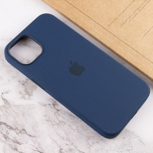 Чехол Silicone case (AAA) with Magsafe and Animation для Apple iPhone 13 (6.1") Синий / Abyss Blue