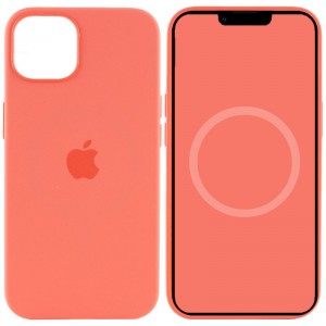 Чохол Silicone case (AAA) with Magsafe and Animation для Apple iPhone 13 (6.1") Рожевий / Pink Pomelo