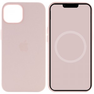 Чохол Silicone case (AAA) with Magsafe and Animation для Apple iPhone 13 (6.1") Рожевий / Chalk Pink