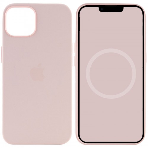 Чохол Silicone case (AAA) with Magsafe and Animation для Apple iPhone 13 (6.1") Рожевий / Chalk Pink