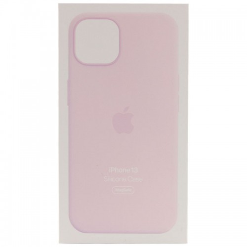 Чохол Silicone case (AAA) with Magsafe and Animation для Apple iPhone 13 (6.1") Рожевий / Chalk Pink