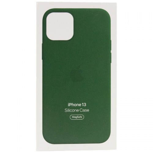 Чехол Silicone case (AAA) with Magsafe and Animation для Apple iPhone 13 (6.1") Зелёный / Clover