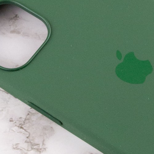 Чехол Silicone case (AAA) with Magsafe and Animation для Apple iPhone 13 (6.1") Зелёный / Clover