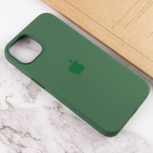 Чехол Silicone case (AAA) with Magsafe and Animation для Apple iPhone 13 (6.1") Зелёный / Clover