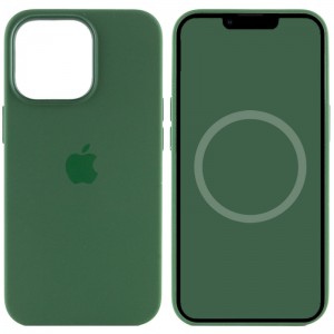 Чохол Silicone case (AAA) with Magsafe and Animation для Apple iPhone 13 Pro (6.1") Зелений / Clover