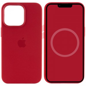 Чехол Silicone case (AAA) с Magsafe и анимацией для Apple iPhone 13 Pro (6.1") Красный / Red