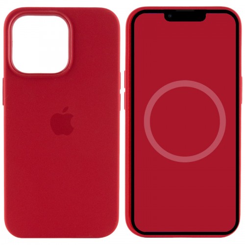 Чехол Silicone case (AAA) с Magsafe и анимацией для Apple iPhone 13 Pro (6.1") Красный / Red