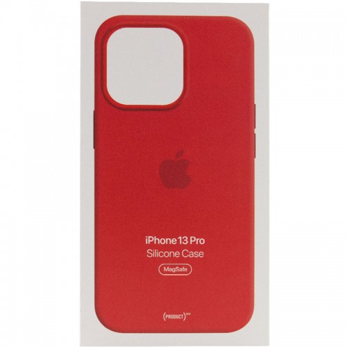 Чехол Silicone case (AAA) с Magsafe и анимацией для Apple iPhone 13 Pro (6.1") Красный / Red