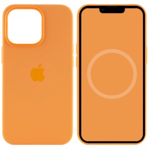 Чехол Silicone case (AAA) с Magsafe и анимацией для Apple iPhone 13 Pro (6.1") Оранжевый / Marigold