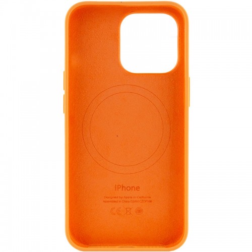 Чехол Silicone case (AAA) с Magsafe и анимацией для Apple iPhone 13 Pro (6.1") Оранжевый / Marigold