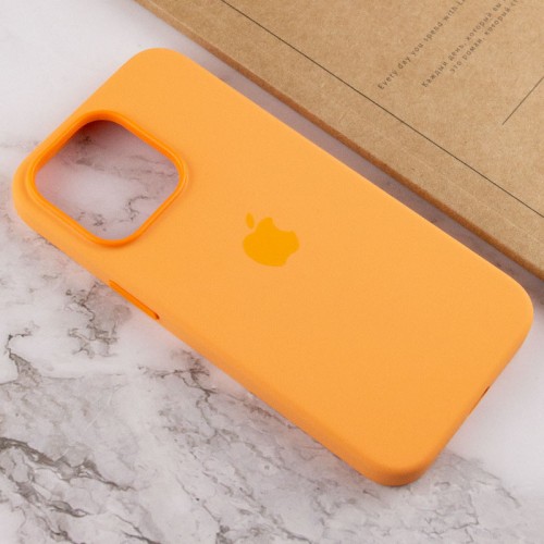 Чехол Silicone case (AAA) с Magsafe и анимацией для Apple iPhone 13 Pro (6.1") Оранжевый / Marigold