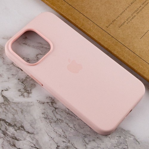 Чохол Silicone case (AAA) with Magsafe and Animation для Apple iPhone 13 Pro (6.1") Рожевий / Chalk Pink