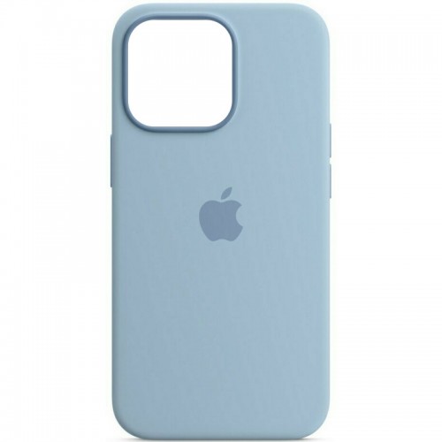 Чехол Silicone case (AAA) с Magsafe и анимацией для Apple iPhone 13 Pro (6.1") Голубой / Blue Fog