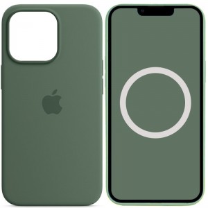 Чохол Silicone case (AAA) with Magsafe and Animation для Apple iPhone 13 Pro (6.1") Зелений / Eucalyptus