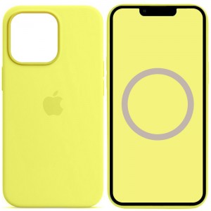 Чохол Silicone case (AAA) with Magsafe and Animation для Apple iPhone 13 Pro (6.1") Жовтий / Lemon Zest