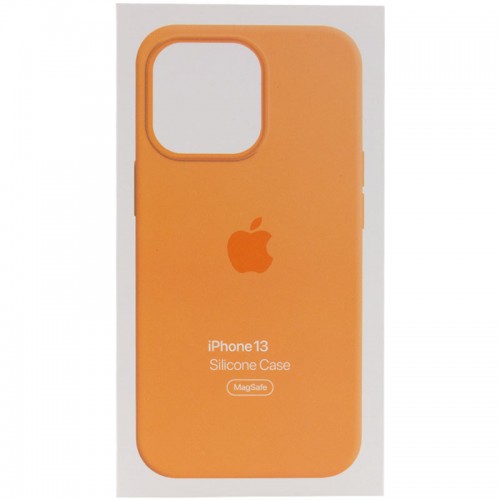 Чохол Silicone case (AAA) with Magsafe and Animation для Apple iPhone 13 Pro Max (6.7") Помаранчевий / Marigold