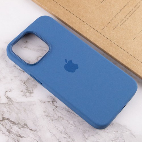 Чохол Silicone case (AAA) with Magsafe and Animation для Apple iPhone 13 Pro Max (6.7") Синій / Blue Jay