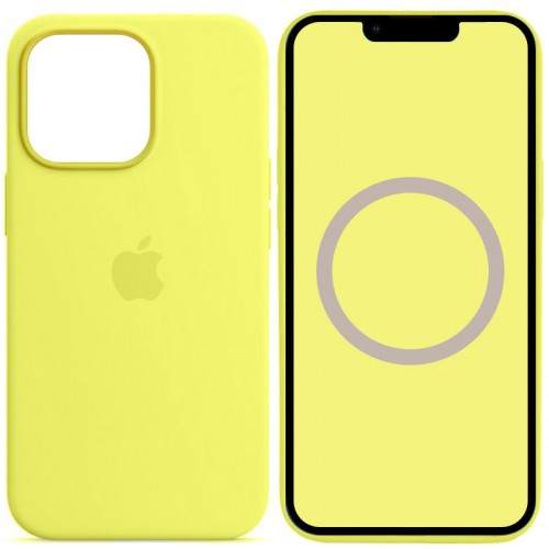 Чохол Silicone case (AAA) with Magsafe and Animation для Apple iPhone 13 Pro Max (6.7") Жовтий / Lemon Zest