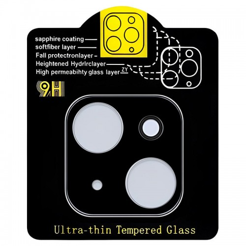 Защитное стекло на камеру Full Block (тех.пак) для Apple iPhone 13 mini (5.4") / 13 (6.1") Черный